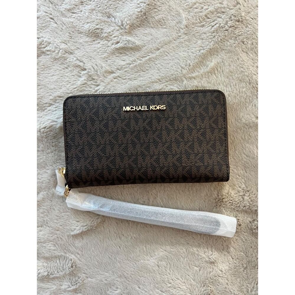 Michael-kors Women's Brown and Gold Wallet-purses